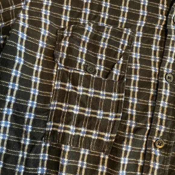 Vintage 90s Y2K Rustic Outfitter Plaid Flannel Button Up Shirt Blue Womens Large - Picture 5 of 11